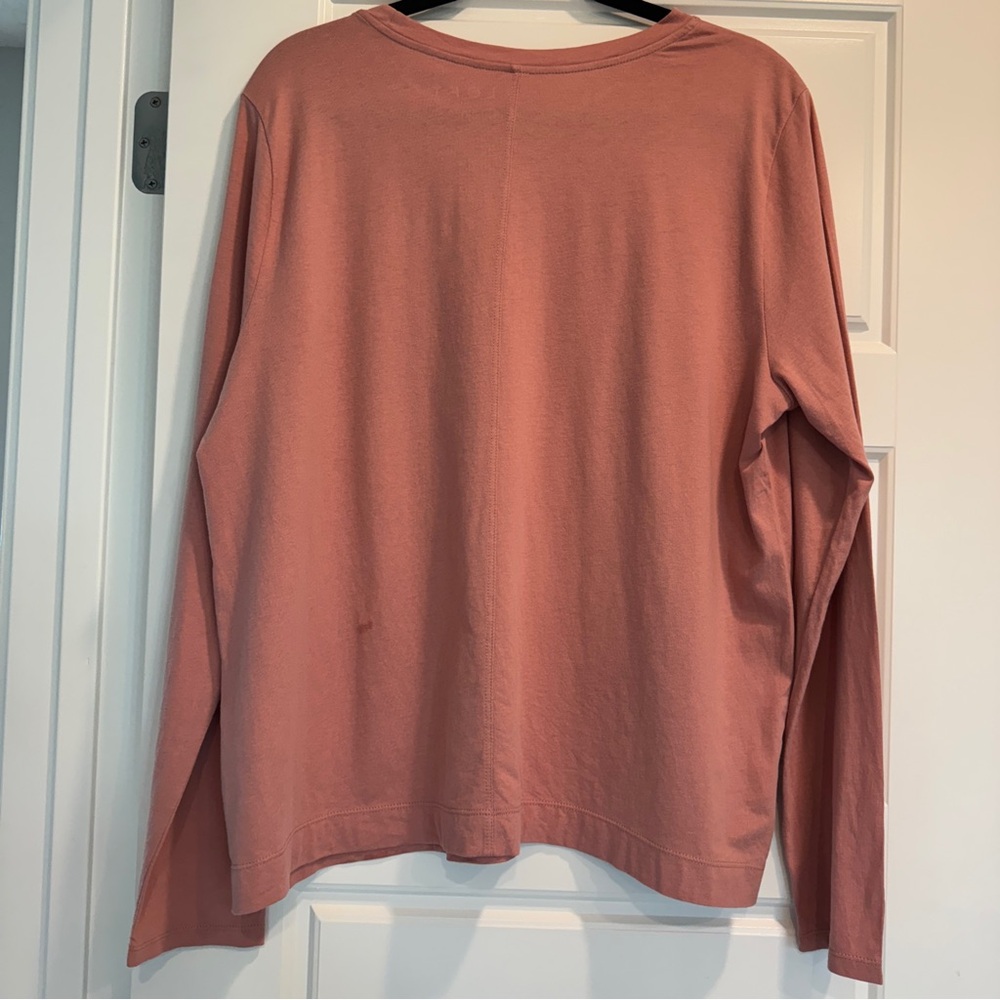 Loft Basic Long Sleeve.T-Shirt Size XL Dusty Pink Closet Staple Capsule Wardrobe - Picture 3 of 10